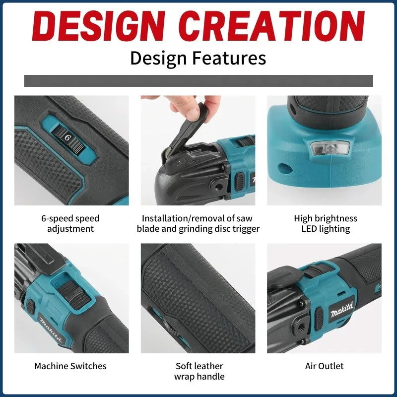 Makita Brushless Quick Release Oscillating Cordless  Multi-Functional Electric Trimmer Quick-Change Compatible Tool