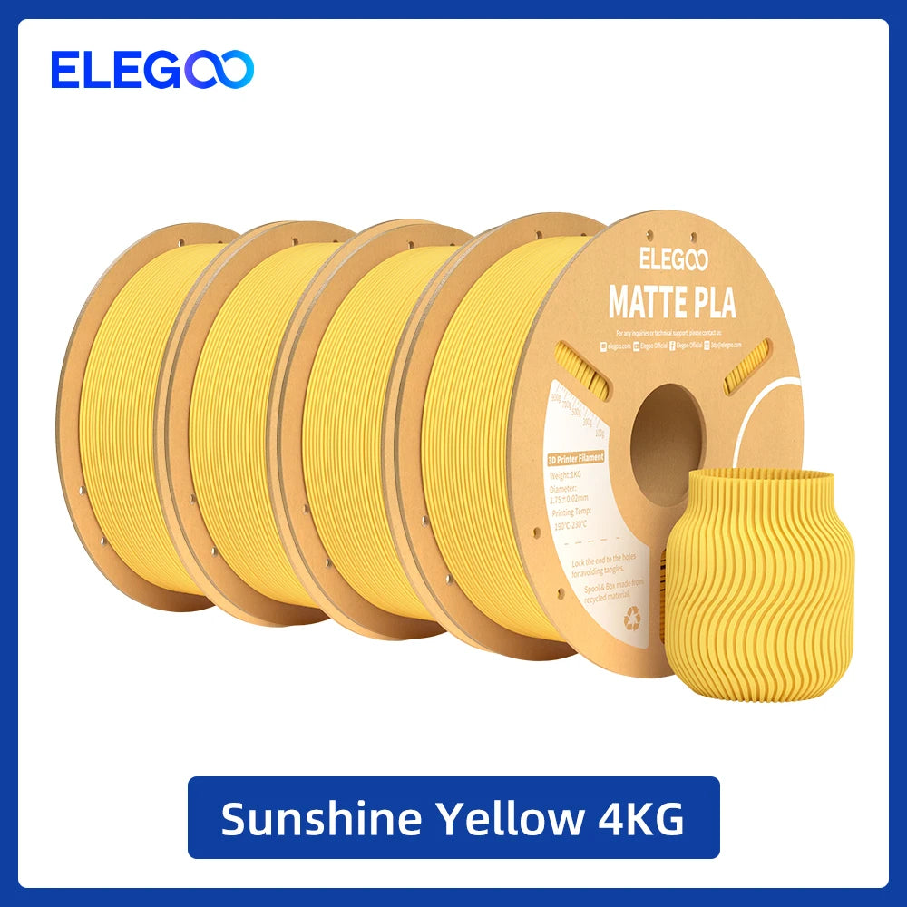 ELEGOO Multiple-Color Matte PLA Filament 1.75mm 2KG/4KG/5KG/10KG For EU US
