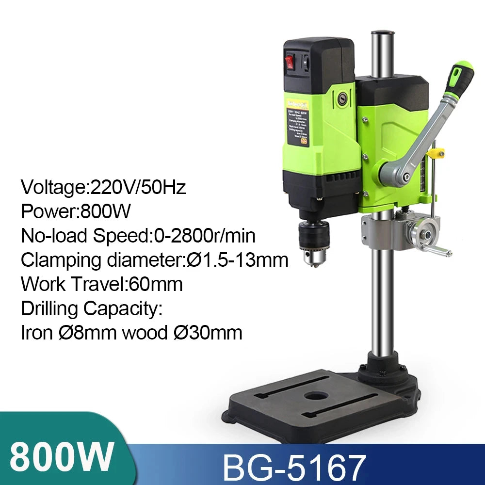 Allsome Bench Drill Press,Variable Speed Benchtop Drill Machine,6-Speed,Green