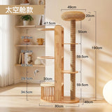 Nordic High-End Cat Tree with Capsule Space Saving Large Cat Scratcher Solid Wood Furniture & Scratchers casitas para gatos FYCT