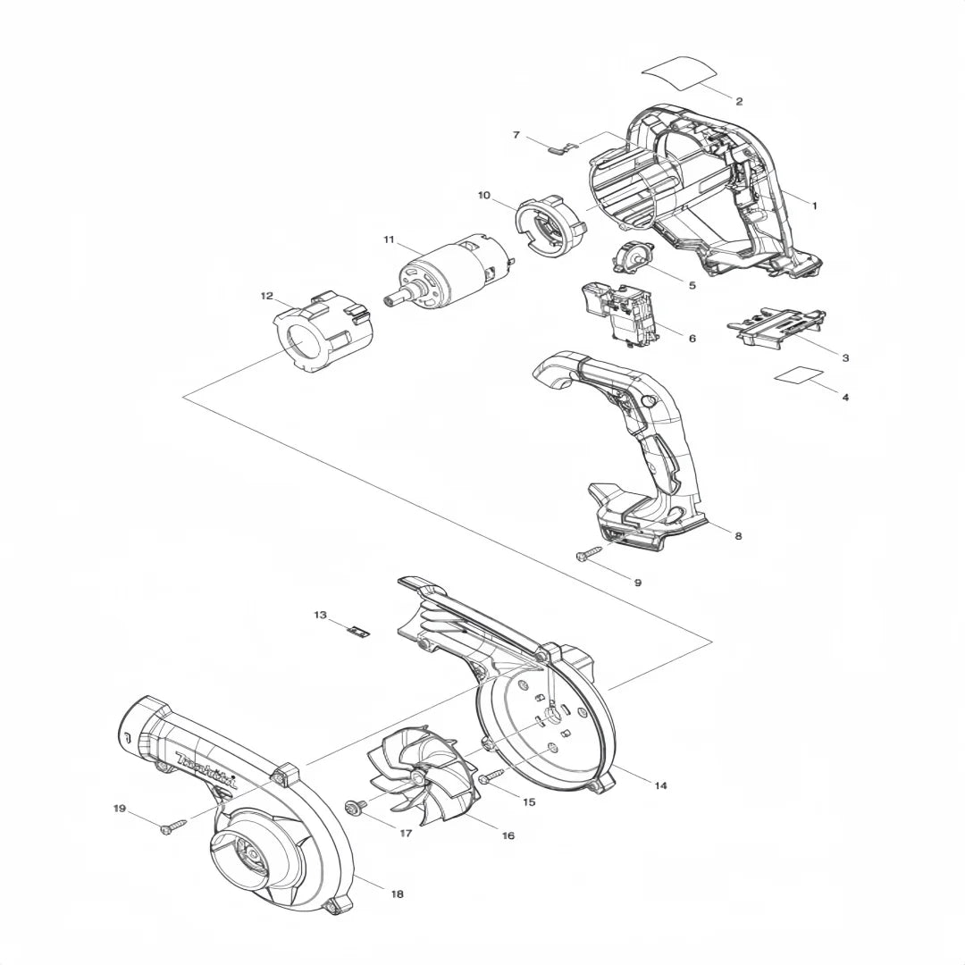 Makita DUB185Z 18V Max Lithium-Ion Handheld Leaf Blower High Power Blowing Dust and Fallen Leaves Power Tool Cleaning Blowers