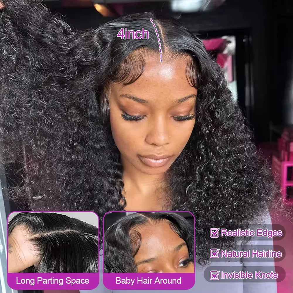 250% Density Burmese Short Curly Bob 13x4 HD Lace Front Human Hair Wigs Pre Plucked Deep Wave Glueless Lace Frontal Wigs Women