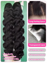 40 42 Inch 100% Human Hair 360 Full Lace Front Wig 250 Density 13x4 13x6 Body Wave Lace Frontal Wigs Natural Black Pre Plucked