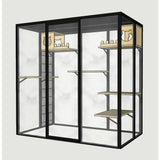 #Panoramic  Villa  House Household  Cage Solid Wood  Villa Large Indoor  Cabinet Luxury Glass Cat Room