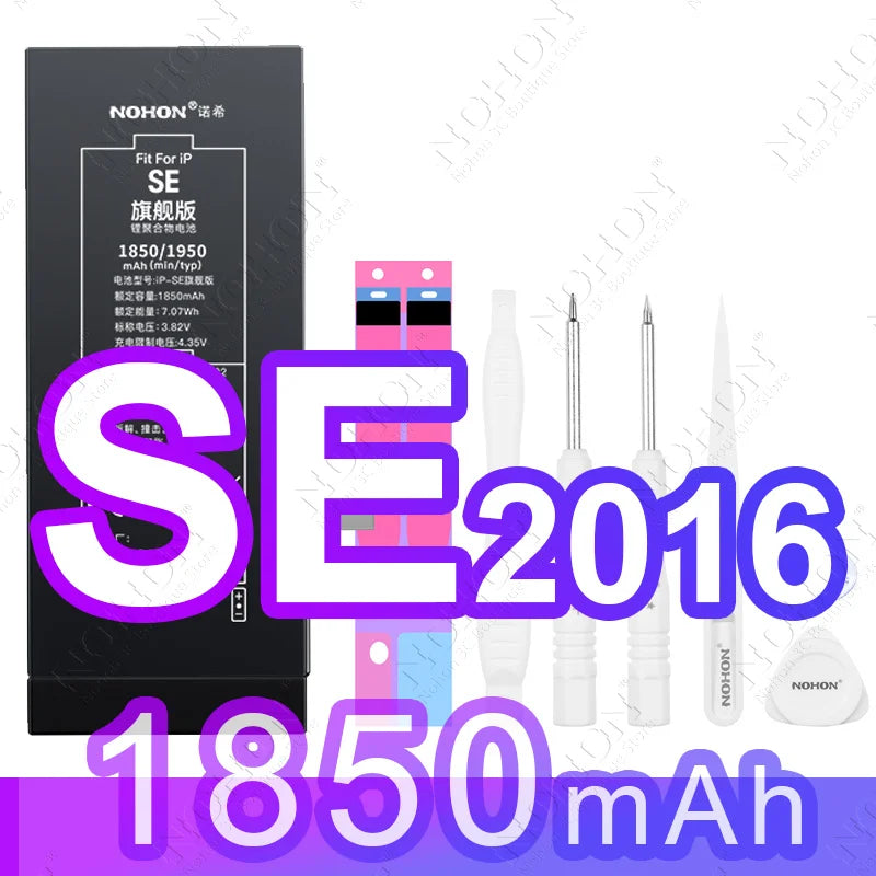 NOHON High Quality 2160mAh Battery For iPhone SE 2022 2020 2016 SE2 SE3 11 12 13 14 Phone Replacement Batteries With Tool Kit