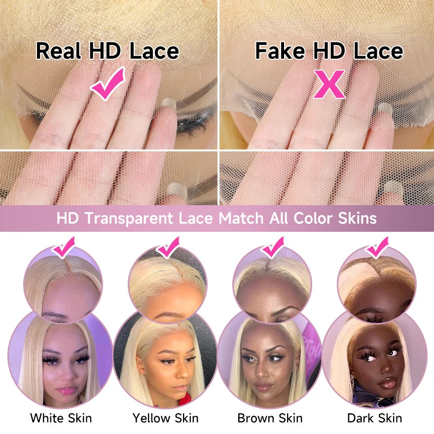 250 300 High Density Lace Wig 613 Blonde 13X4 13x6 Hd Lace Front Human Hair Wig Raw Hair Vietnamien Straight Human Hair 360 Lace