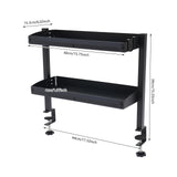 2-Tier Clip-on Desk Shelf Adjustable Storage Tray Space-saving Table Holder for Offices, Bedrooms, Living Rooms Black/White