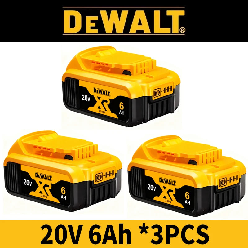 100% Genuine Dewalt 20V Battery ,20V 6Ah 5Ah Rechargeable Battery &Charger DCB206 For Dewalt Power tool Replacement battery