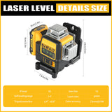 2026 Dewalt DW089LG 12V Green Laser Level, 12 Line 3-Sided 360° Vertical