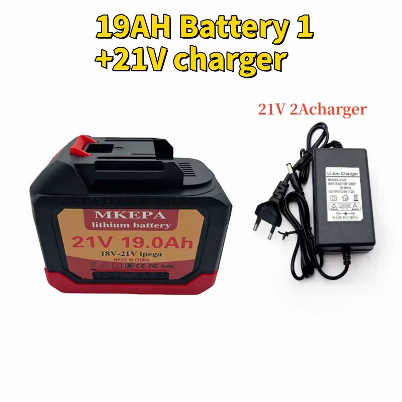 21V 19.0Ah 5S3P New Enhanced Large Capacity Electric Tool Battery Replacement, Suitable for Makita Electric Screwdriver Drill