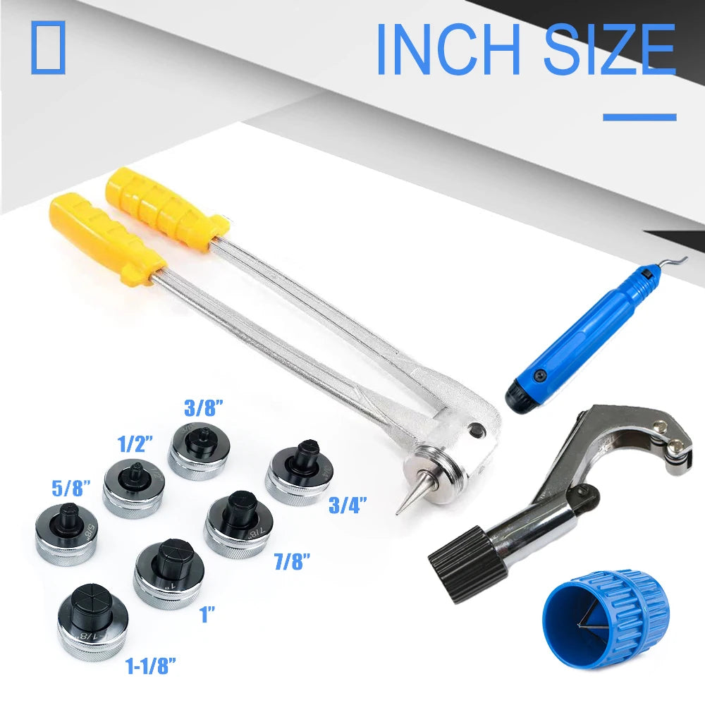 Tubing Flaring Tool Copper Pipe Expander Lever Type Tubing Expanding Tool Portable Manual Copper Aluminum Pipe Tube Expander Kit