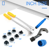 Tubing Flaring Tool Copper Pipe Expander Lever Type Tubing Expanding Tool Portable Manual Copper Aluminum Pipe Tube Expander Kit