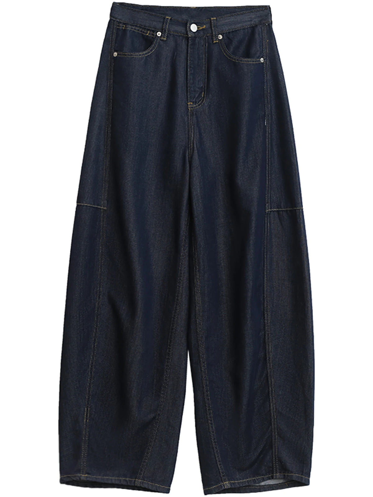 CHIC VEN Women's Jeans Loose Casual New High Waist Split Female Wide Leg Denim Pants Spring Autumn 2025