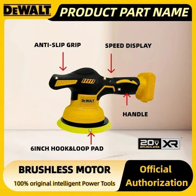 DeWALT 8 Gears Adjustable Cordless Car Polisher Electric Auto Waxing Sanding Sealing Glaze Tool For Dewalt 20V Battery