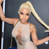 Bone Straight 360 Full Lace Wig Human Hair Brazilian 613 Honey Blonde