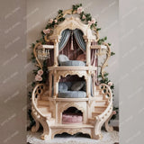 AA High-end solid wood cat climbing frame cat nest cage kitten villa luxury cat house warmth