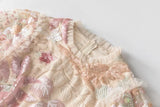 QMQA Fashion Women's Elegant Dress Embroidery Sequin Flare Sleeve Ruffle Puff Cake Dresses 2027 Summer New Female Clothing QM648