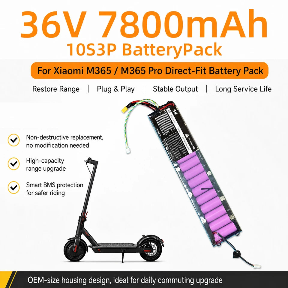 36V 7800mAh Rechargeable Lithium Ion Battery Pack Replacement Fit Xiaomi M365 Pro Electric Scooter