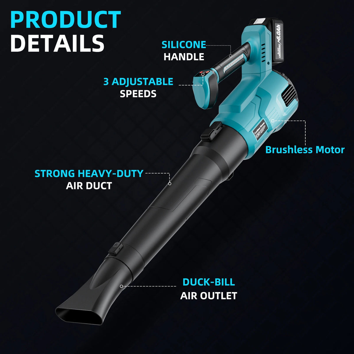 Cordless Leaf Blower For Makita 18V Battery 3-Speed Cannon Blower Super Powerful For Leaf Snow Dust Cleaning Blowing Power Tool
