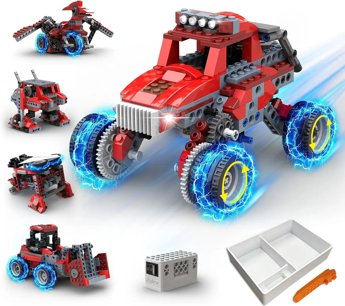 APITOR Building Blocks MIT APP Control Scratch Programmable Monster Robot Car Building Blocks STEM Electric DIY Coding Toy Birthday Gift For Children
