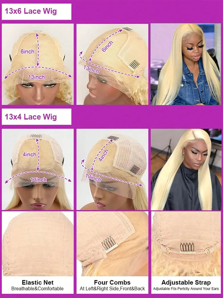Blonde Wig Straight 613 Hd Lace Frontal Wig 13X6 13X4 Transparent