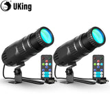 U'King 2Pcs 10W LED Mini Spotlight Manual Focus RGBW Pinspot Stage Light For DJ Disco Bar Club Audience Show Wedding Party