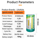 1-30PCS LiitoKala Ni-D10000 1.2V D R20 Size Battery D Cell 10000mAh Huge Capacity Ni-MH Rechargeable D Batteries for Gas Stoves