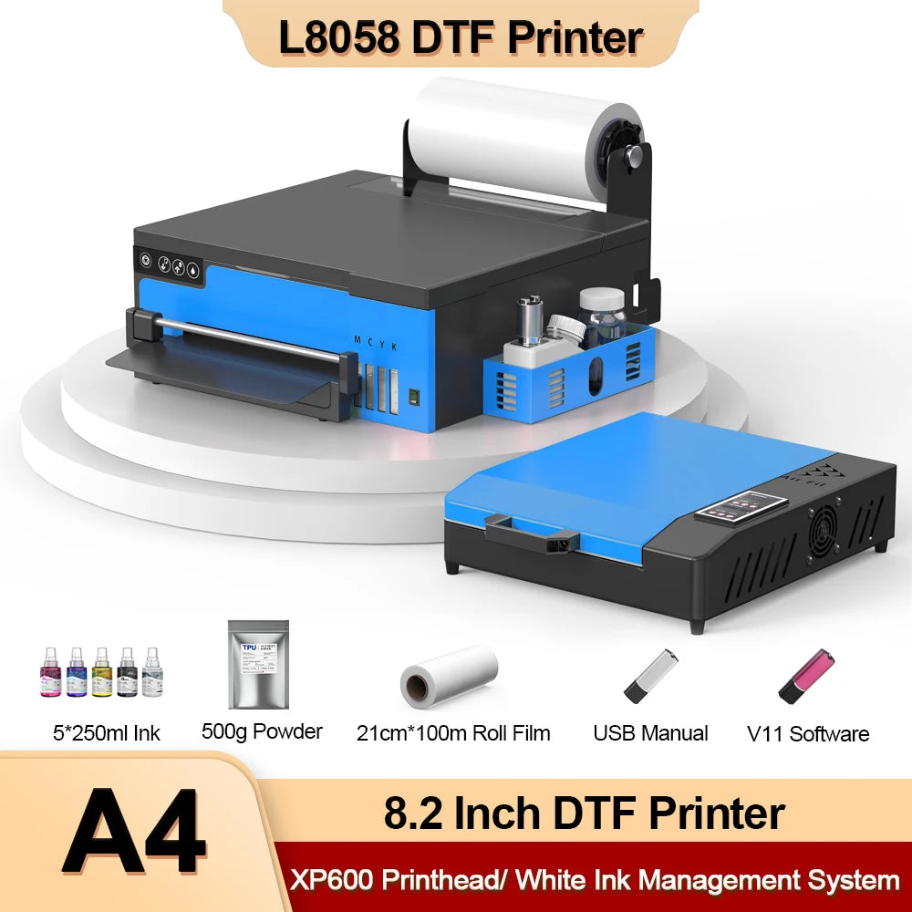 A4 DTF Printer XP600 Printhead 21cm Direct to Film Printer for Dark Light T-Shirt Fabric Garment Clothes DTF Printing Machine