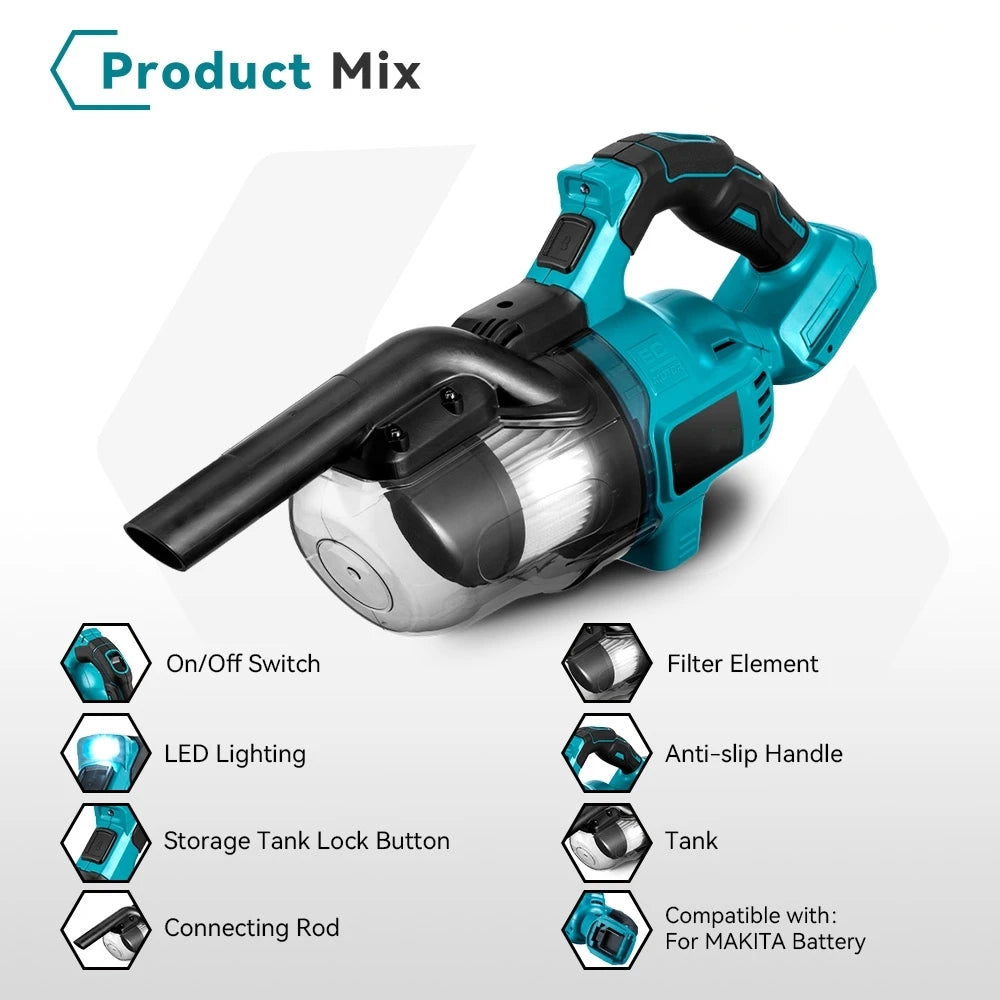 Portable Multi-function Cordless Electric Vacuum Cleaner Dust Carpet Clean Machine For Makita 18v Battery