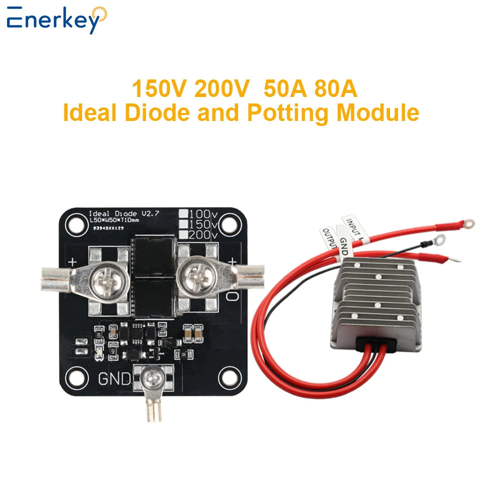 Enerkey 150V 200V 50A 80A High Current Ideal Diode Potting Module Solar Anti-reverse Charging Anti-Reverse Current Protection