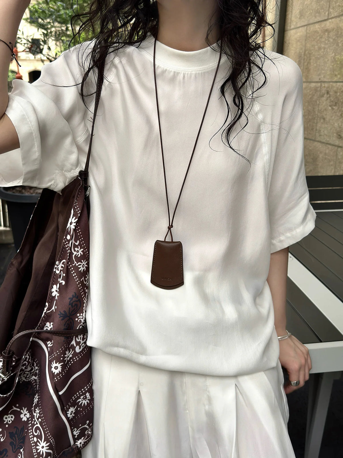 Summer Women's Casual Solid Color Round Neck Short Sleeved Loose T-Shirt
