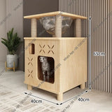 I L Solid Wood Cat Nest Cat Climbing Frame Space Capsule Cat Villa Nest Shelf Pet Toy Scratchers Products Furniture Accessories
