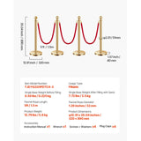 SucceBuy Stanchions 4/6/8Pcs Stainless Steel Post with Fillable Base Red Velvet Ropes & Posts Crowd Control Barriers Stanchions