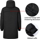 Pioneer Camp Men's Winter Coats Water-Repellent Windproof Thicken Parkas Long Hooded Padded Puffer Jacket