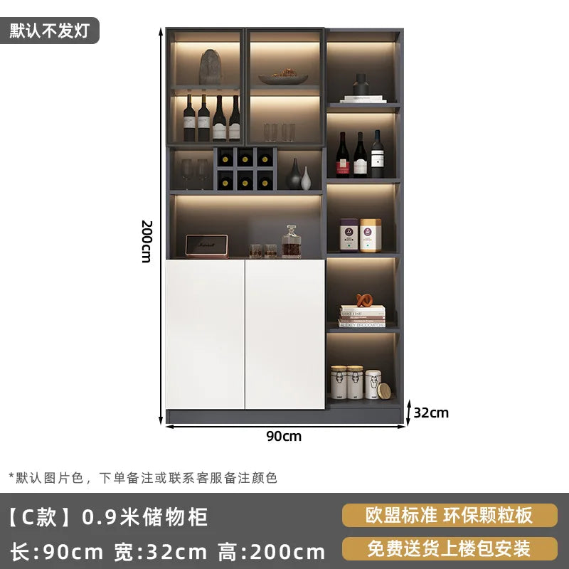 Customized sideboards, high cabinets, light luxury, modern living room storage cabinets, wine cabinets, integrated wall-walled
