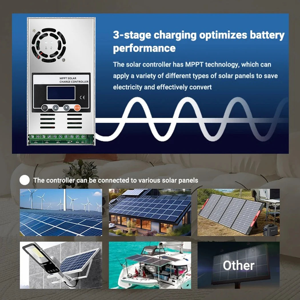ECGSOLAX 60A MPPT Solar Charge Controller Battery Charging Controller 12V 24V 36V 48V Auto Max PV 150VDC 60A Solar Controller