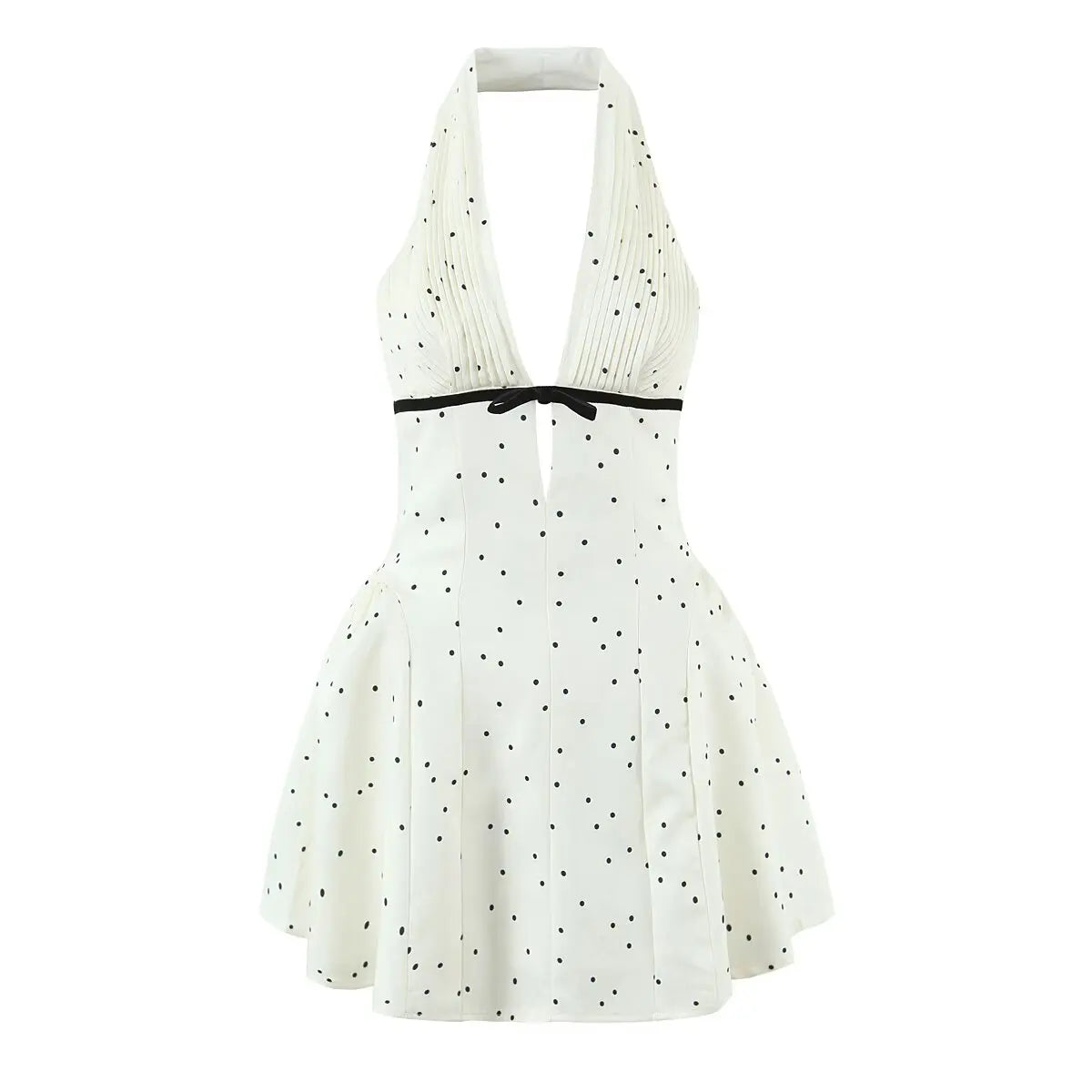 YENKYE Sexy Women Fashion Backless Halter Dresses Low Waist A-line Mini Summer Dress Party Robe
