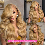 13x6 Body Wave 27 Honey Blonde Lace Frontal Wig Human Hair Wig 250 Density Brazilian 613 Blonde Wigs Human Hair Lace Frontal Wig
