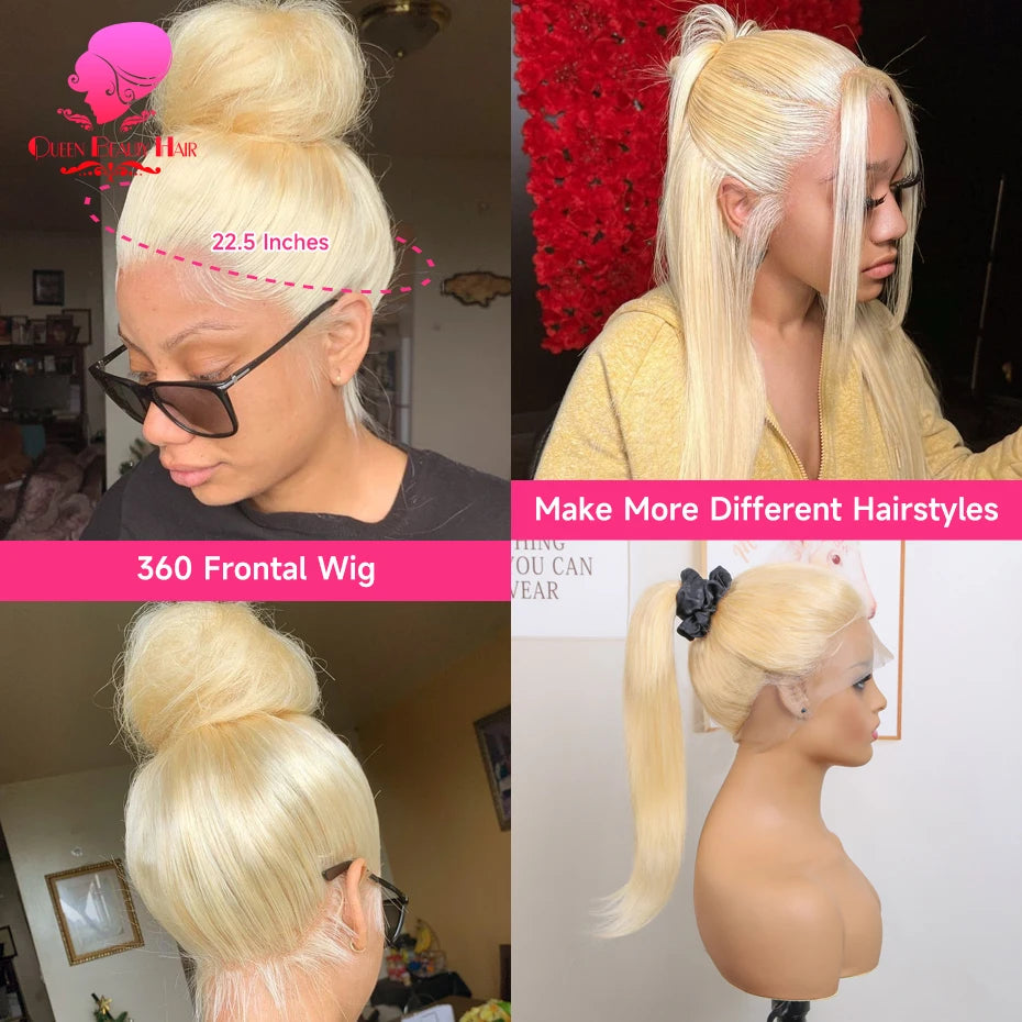 38 Inches 220 Density 360 Lace Frontal Wigs Straight Lace Frontal Wig