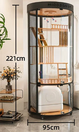 Drop-shipping Luxurious Cat Villa With Large Free Space Round Toilet Integrated Cabinet Living Room Cat House