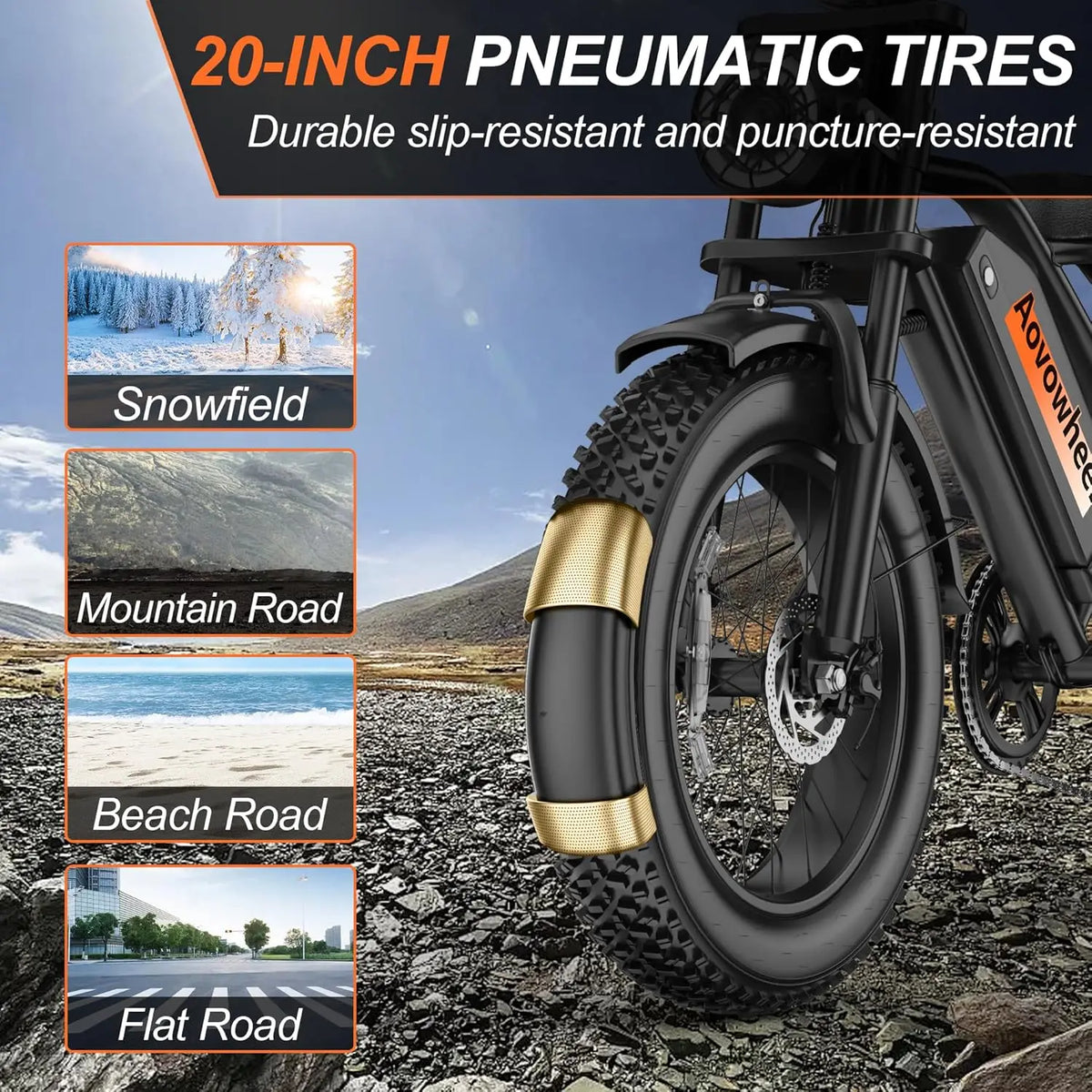 2026 New 1500W Electric Bike 20" Fat Tire 31mph Top Speed 70 Miles Range for Road Sand Mountain Snow Electric Motorcycle