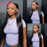 Queenlike 5x5 Lace Closure With Bundles Brazilian Weave 30 40 Inch Straight Human Hair Bundles With 6X6/13X4 Frontal Closures