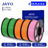 JAYO 3D PETG/PLA/PLA PLUS Filament 1.75mm PLA Filament 5 Rolls For Bambu FDM 3D Printer Neatly Wound 3D Printing Material for 3d