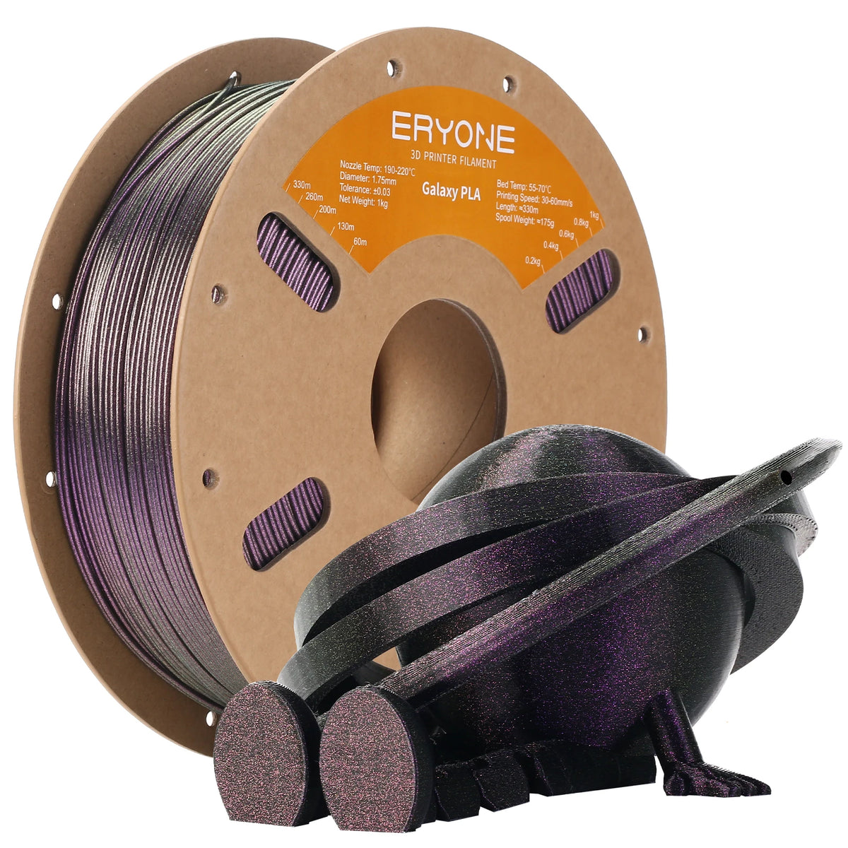 Eryone 3KG Galaxy PLA Filament 3D Print, ,Multicolor Available,3kg galaxy pla filament,Sparkle Shining,1KG/Spool