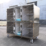 TTHot Selling Veterinary Clinic Equipment Two Layers Combined Cat Cage Stainless Steel Animal Customizable Sustainable