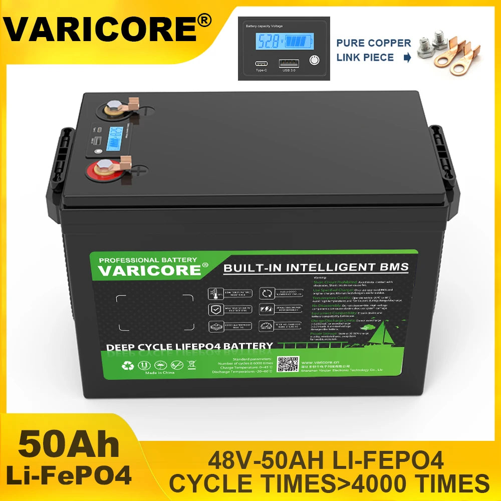 VariCore 12V/24V/48V 360Ah 340Ah 180Ah 150AH 100Ah LiFePO4 Battery 12.8V Lithium Iron Phosphate for EV RV Golf Cart Solar Wind
