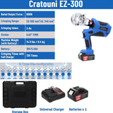 EZ-300 EZ-400 Electric Hydraulic Plier w Battery Handheld Rechargeable Cable Copper Aluminum Terminal Crimping Tool & 12Set Mold