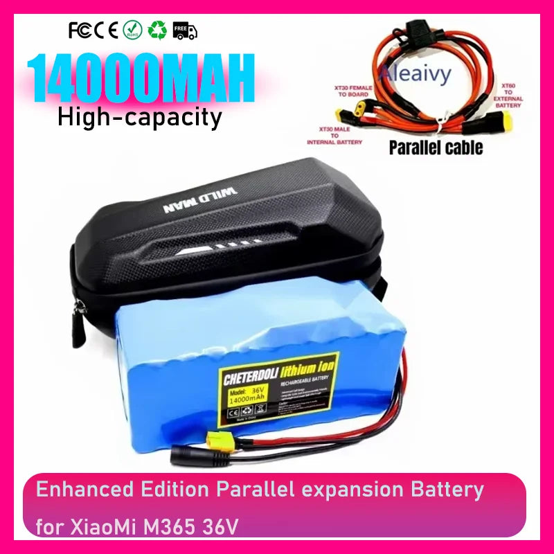 36V 8Ah 10Ah 14Ah battery suitable for Xiaomi M365/PRO/PRO2/1S/Mi3 basic additional parallel additional expansion battery pack