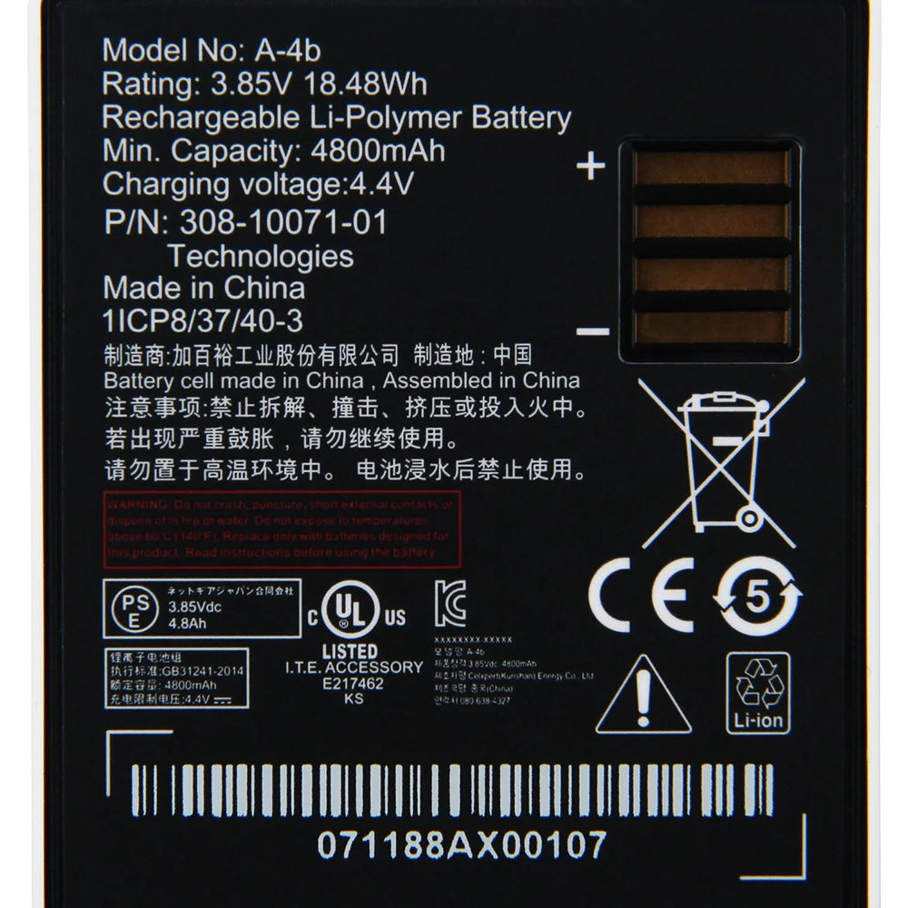 Original Replacement Battery For Arlo Ultra 2 Pro 3 Pro 4 Pro4 Pro3 A-4A A-4B Rechargeable Camera Battery 18.48Wh