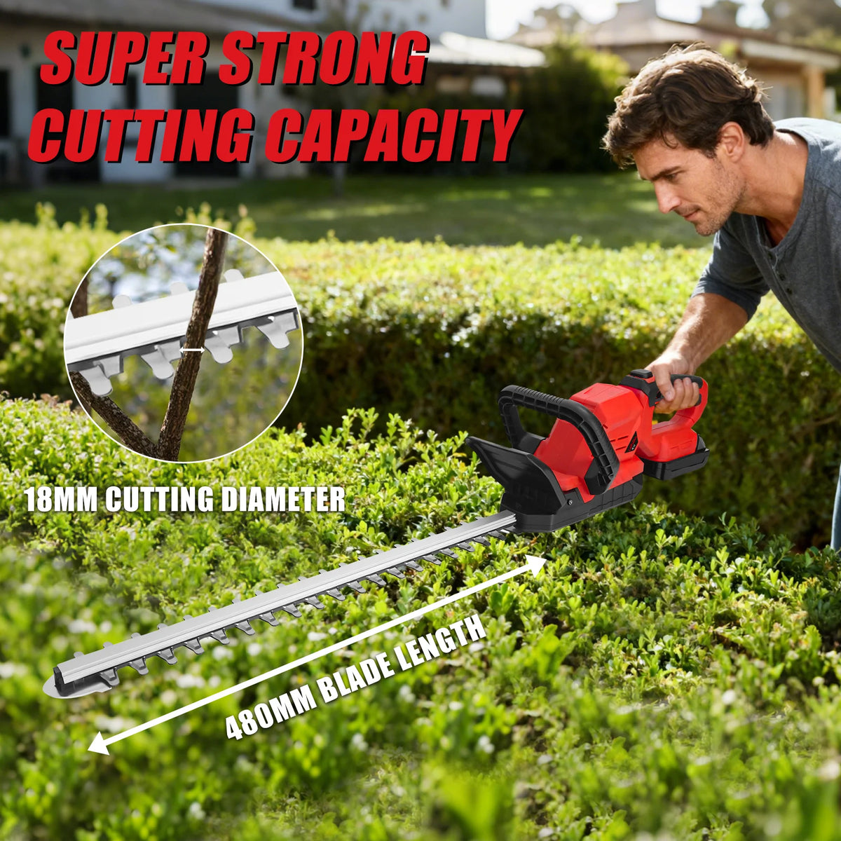 Brushless Electric Hedge Trimmer 3000RPM Cordless Portable Bush Trimmer Lawn Mower Garden Yard Tools For Milwaukee 18V Battery